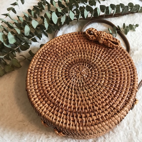 Unknown Handbags - round rattan wicker bag handmade